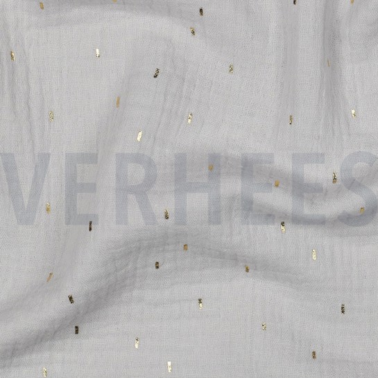 MUSSELIN FOLIE STREIFEN HELLGRAU / GOLD #7