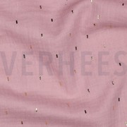 DOUBLE GAUZE FOLIE STREPEN OUDROZE/GOUD (thumbnail) #2