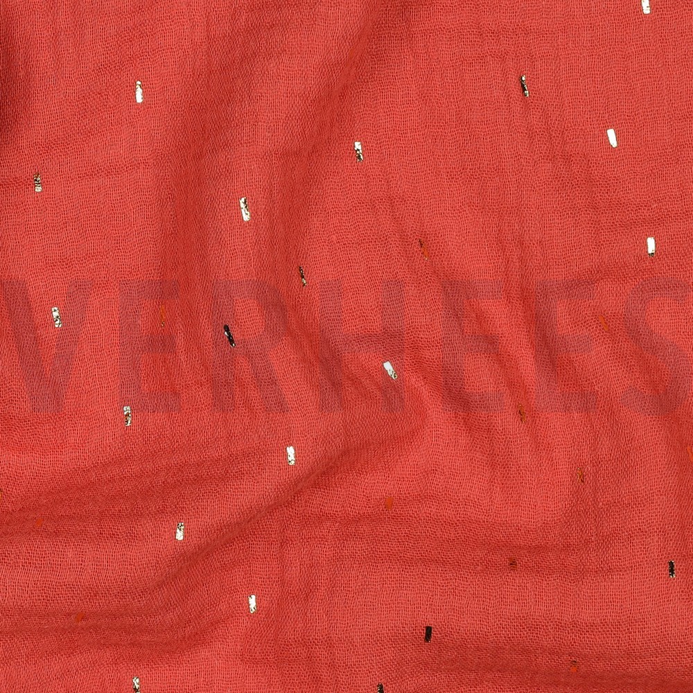 DOUBLE GAUZE FOIL STRIPES RUST #7
