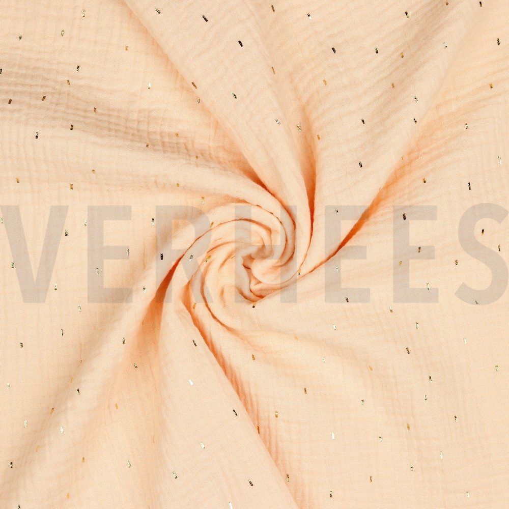 DOUBLE GAZE DE COTON FOIL RAYURES POUDRE #7