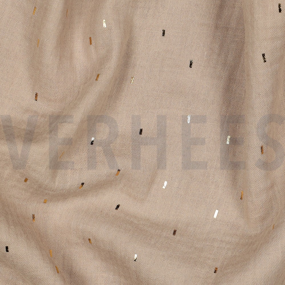 DOUBLE GAUZE FOIL STRIPES BEIGE/GOLD #7