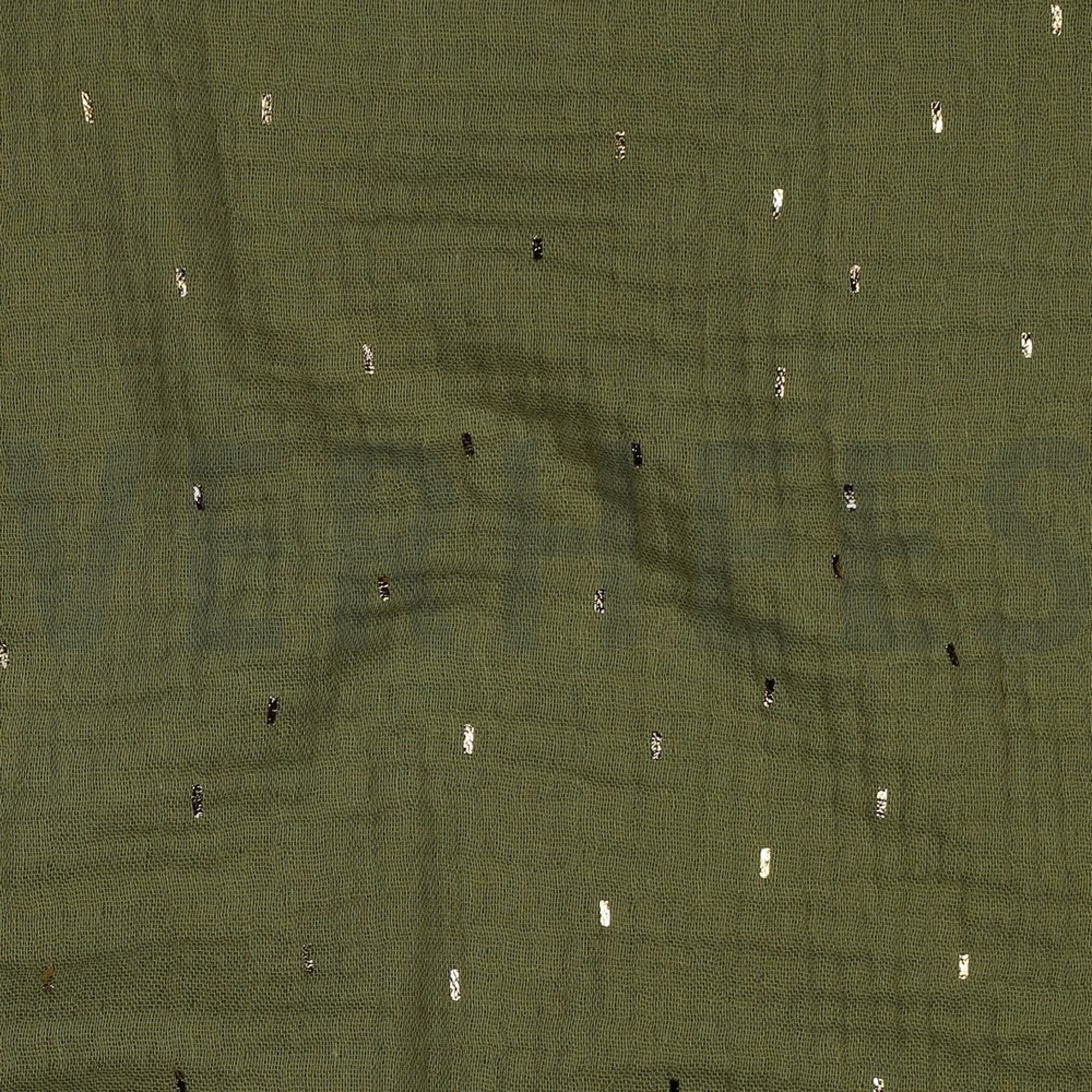 DOUBLE GAUZE FOLIE STREPEN GROEN/GOUD (high resolution) #2