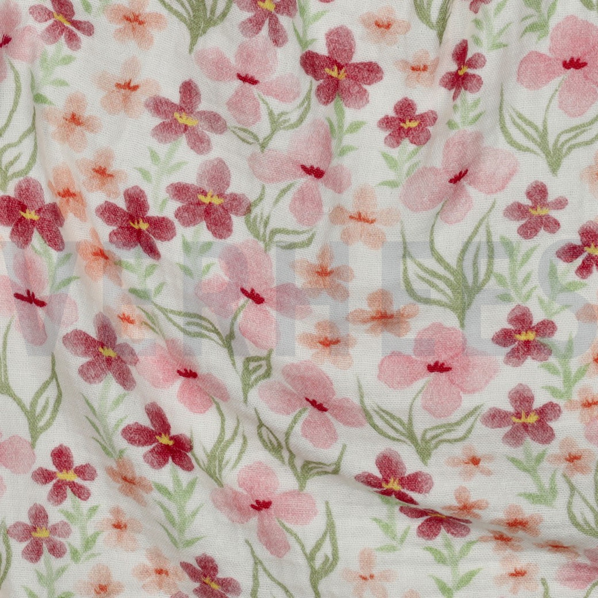 DOUBLE GAUZE DIGITAL FLOWERS PINK (high resolution) #2