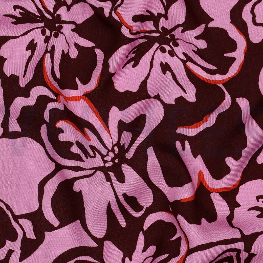 LENZING™ ECOVERO™ FLEURS BORDEAUX #7