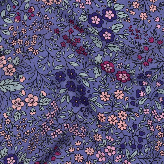 LENZING™ ECOVERO™ BLUMEN LILA/VIOLETT #7