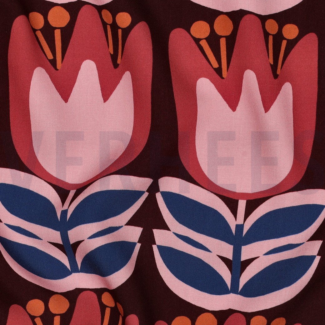 LENZING™ ECOVERO™ BLUMEN BORDEAUXROT #7