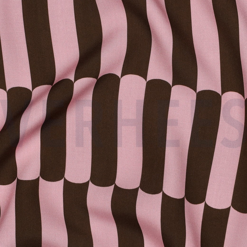 LENZING™ ECOVERO™ STRIPES BROWN #7