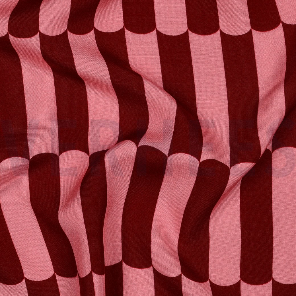 LENZING™ ECOVERO™ STRIPES DARK RED #7