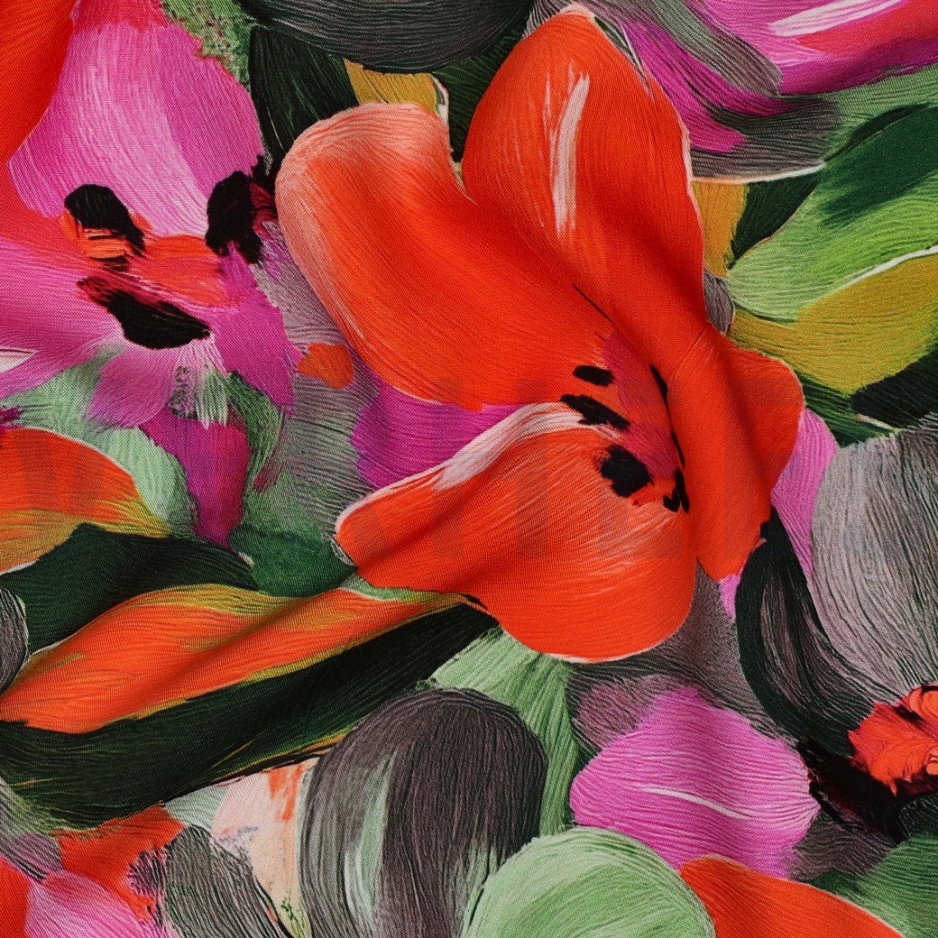 LENZING™ ECOVERO™ DIGITAAL BLOEMEN MULTI #7