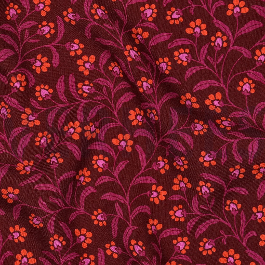 VISCOSE RADIANCE FLEURS BORDEAUX #7
