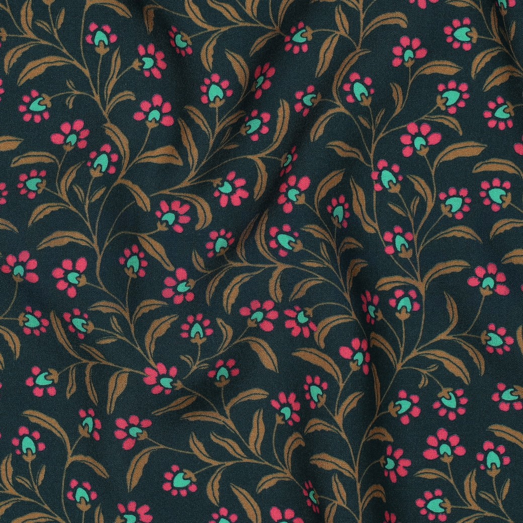 VISCOSE RADIANCE FLEURS VERT #7