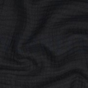 BAUMWOLLE MUSSELIN DREILAGIG GOTS SCHWARZ (thumbnail) #2