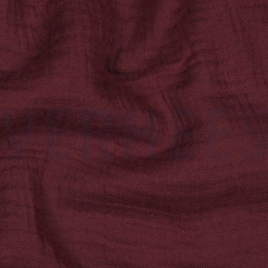 BAUMWOLLE MUSSELIN DREILAGIG GOTS AUBERGINE #7