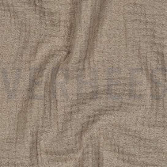 BAUMWOLLE MUSSELIN DREILAGIG GOTS SAND #7