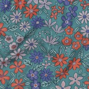TOILE DÉCORATION FLEURS PÉTROLE (thumbnail) #2