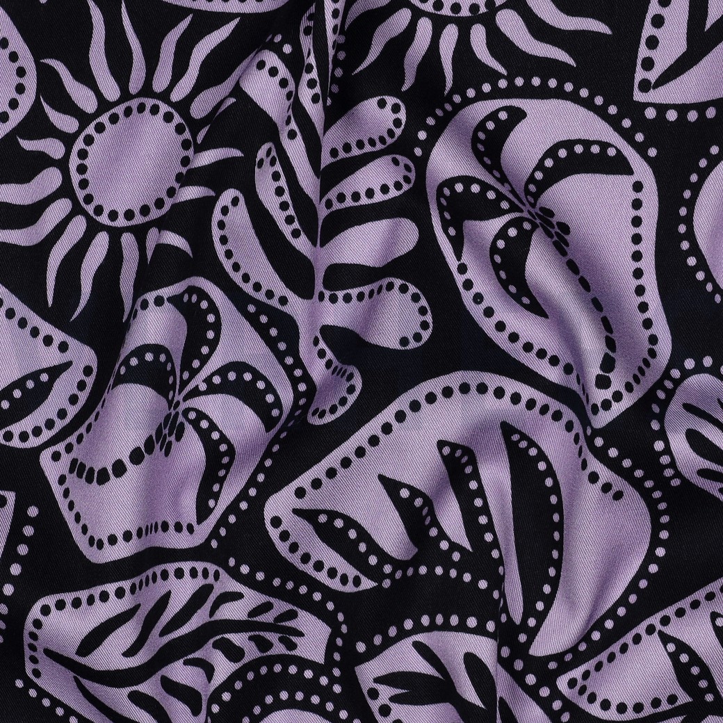 VISKOSE ROSELLA STRETCH ABSTRACT MARINEBLAU #7