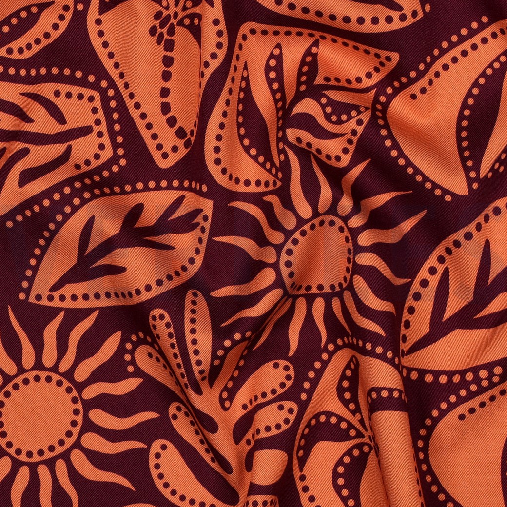 VISKOSE ROSELLA STRETCH ABSTRACT AUBERGINE #7