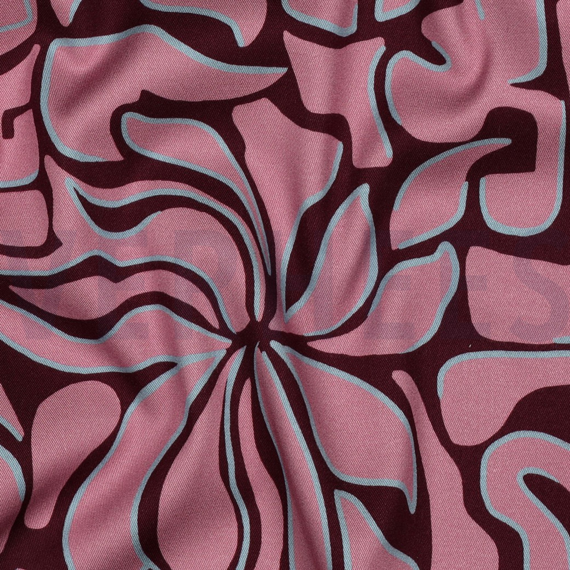 VISKOSE ROSELLA STRETCH ABSTRACT BORDEAUXROT (high resolution) #2