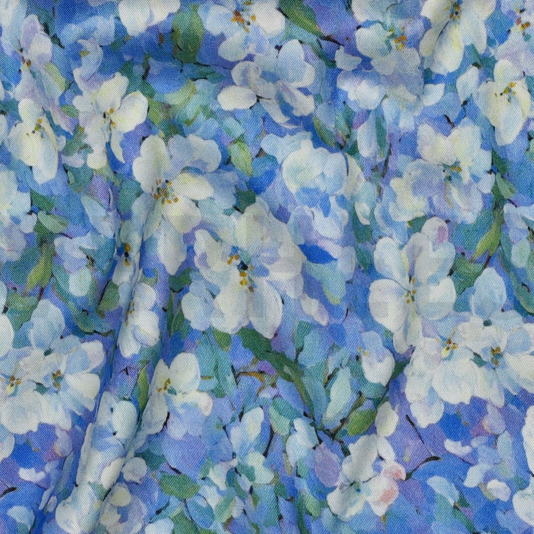 VISCOSE ROSELLA STRETCH DIGITAL FLEURS LAVANDE #7