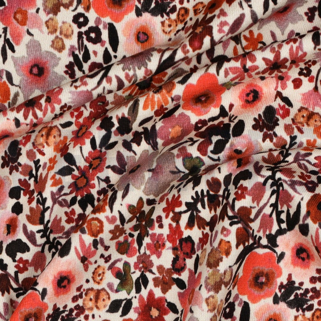 JERSEY DIGITAL FLEURS ECRU #7