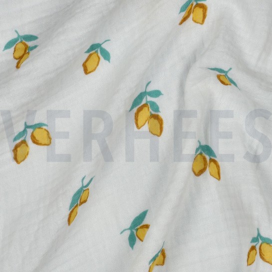 MUSSELIN GOTS FRÜCHTE WEISS #7