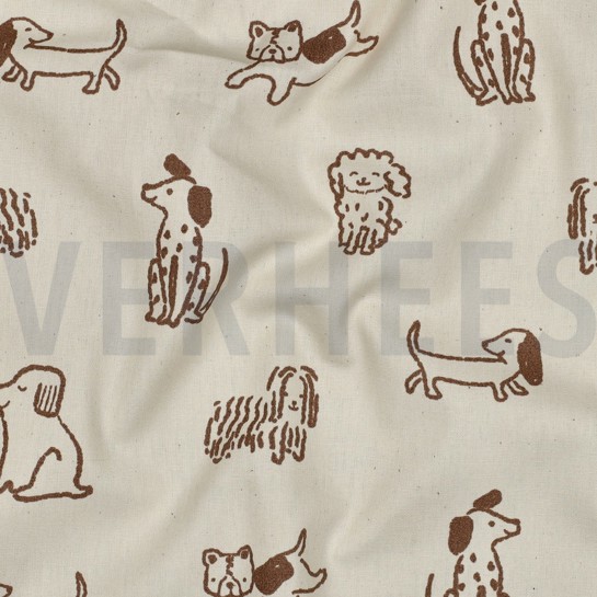 POPLIN GOTS NATURAL DOGS NATURAL #7