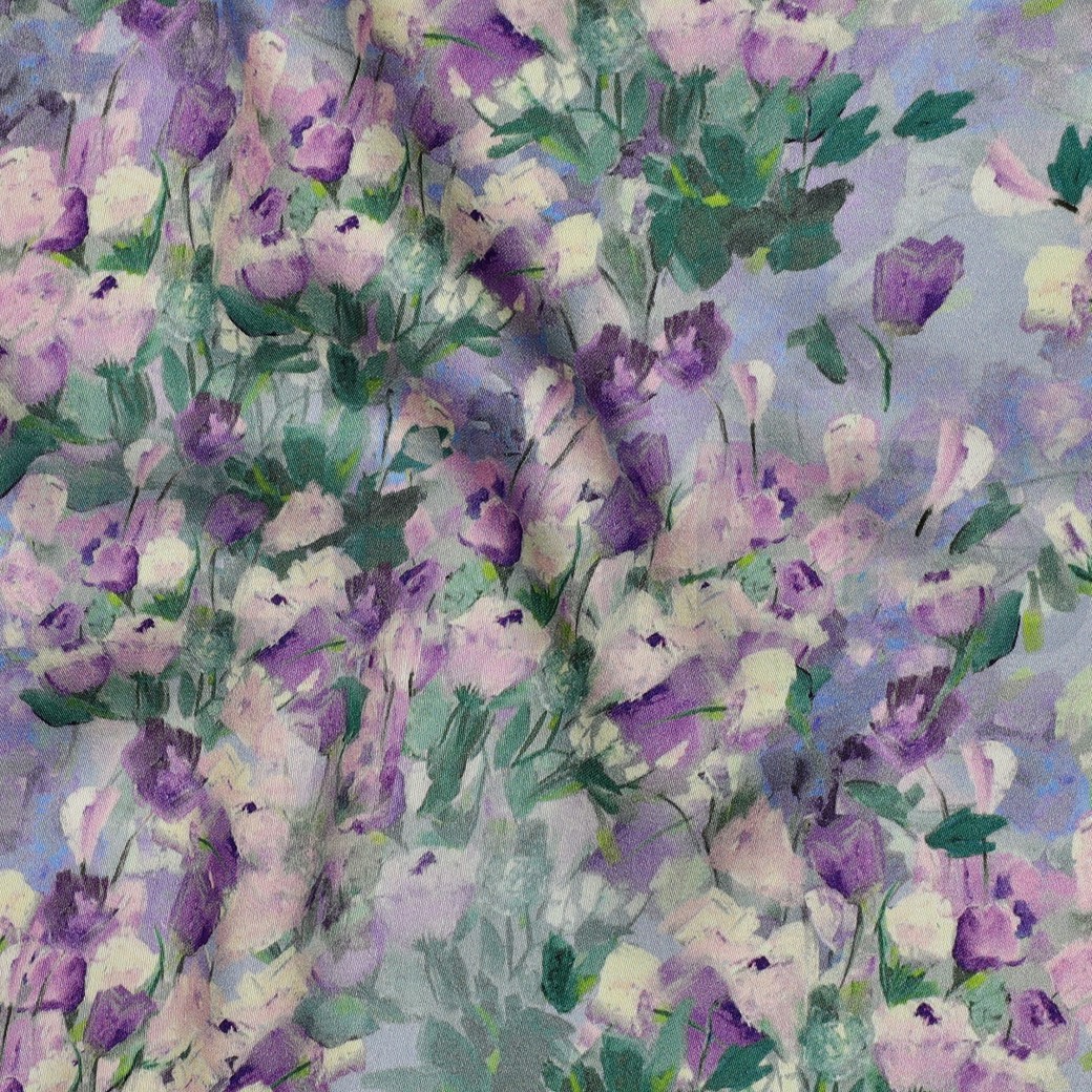 VISCOSE SATIJN DIGITAAL BLOEMEN GROEN #7