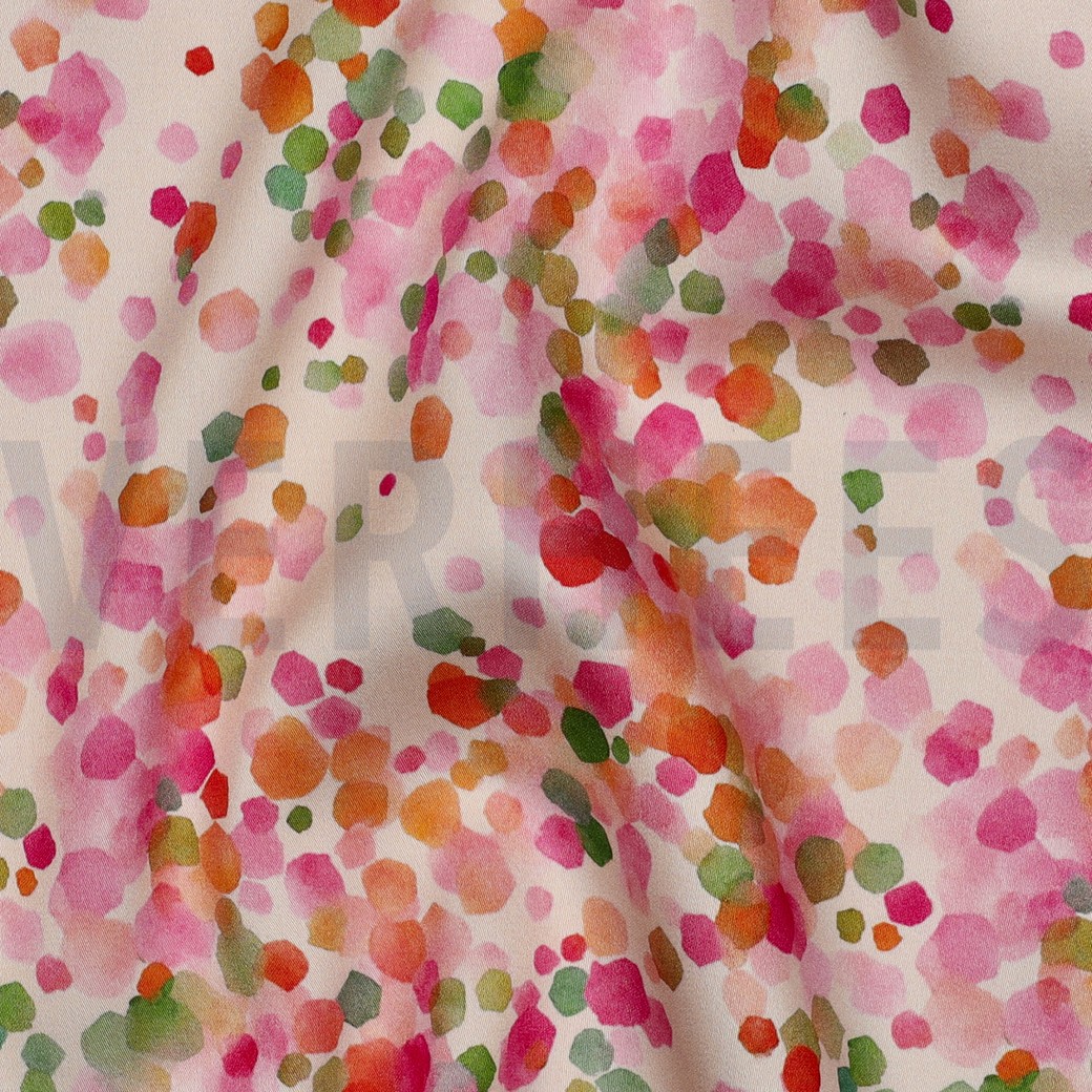 VISKOSE SATIN DIGITAL DOTS ECRU #7
