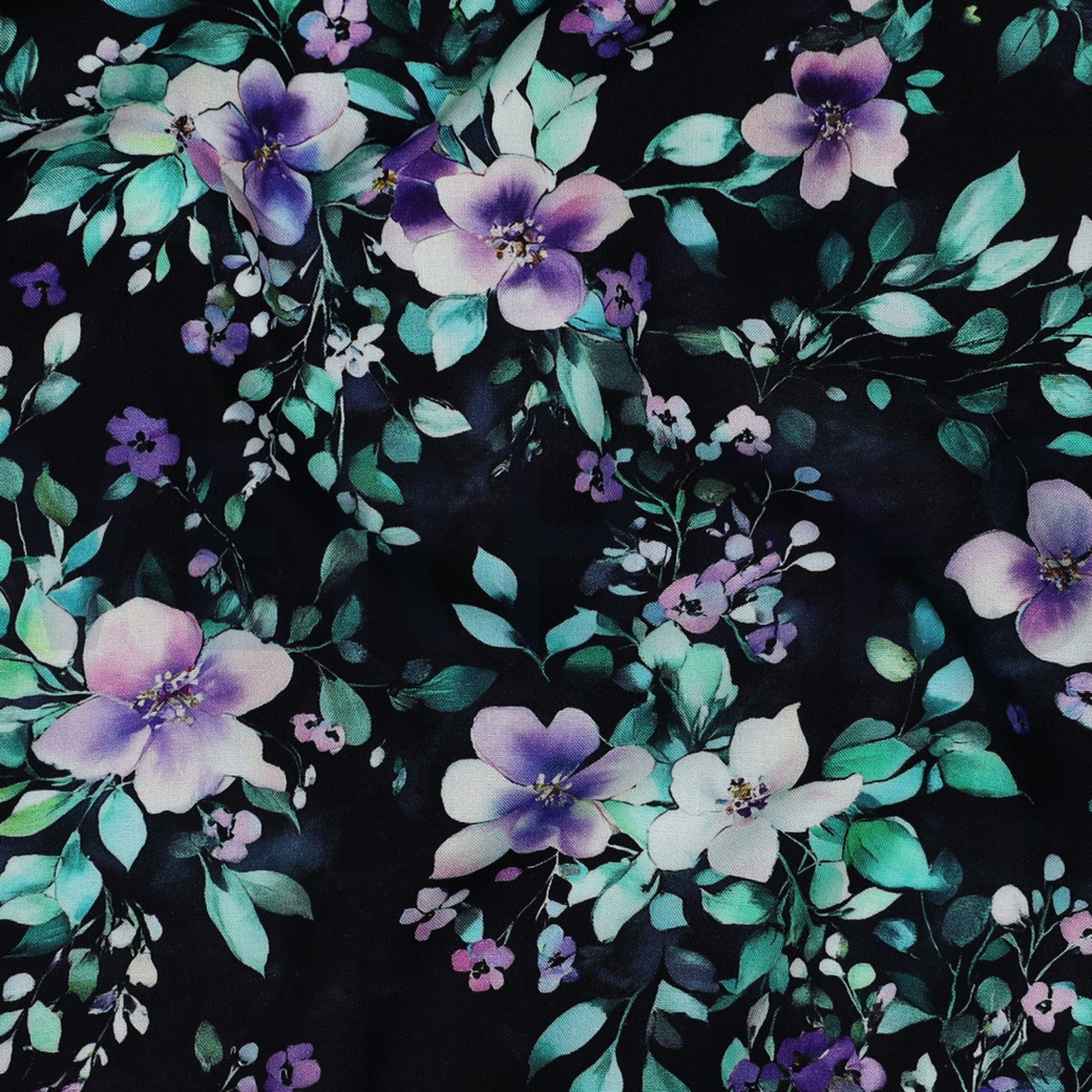 VISKOSE RADIANCE DIGITAL BLUMEN SCHWARZ (high resolution) #2