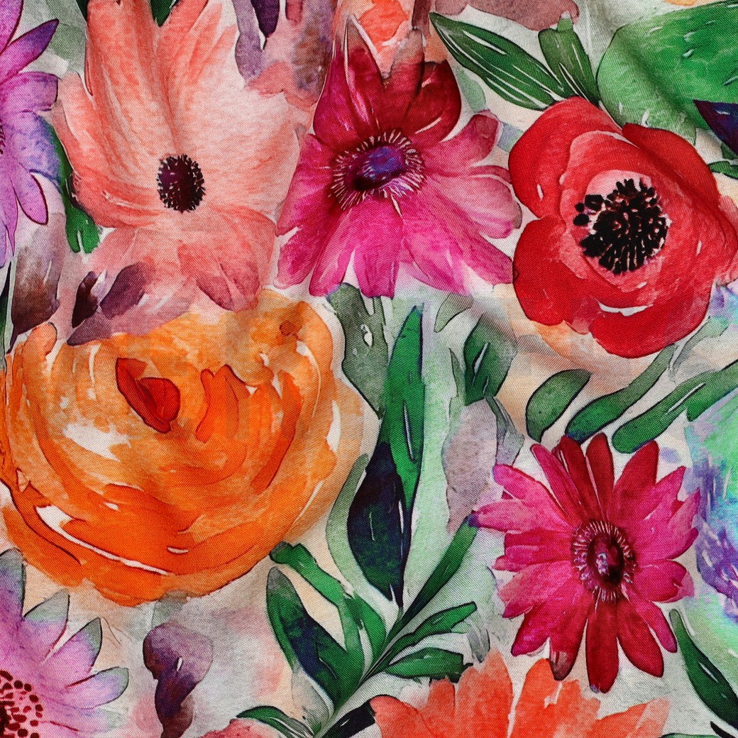 VISCOSE RADIANCE DIGITAL FLOWERS MULTICOLOUR #7