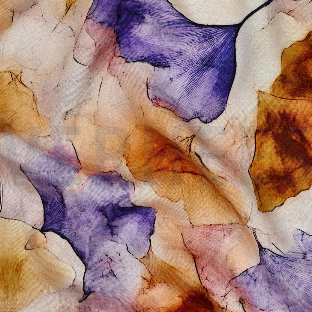 VISCOSE RADIANCE DIGITAL LEAVES YELLOW #7