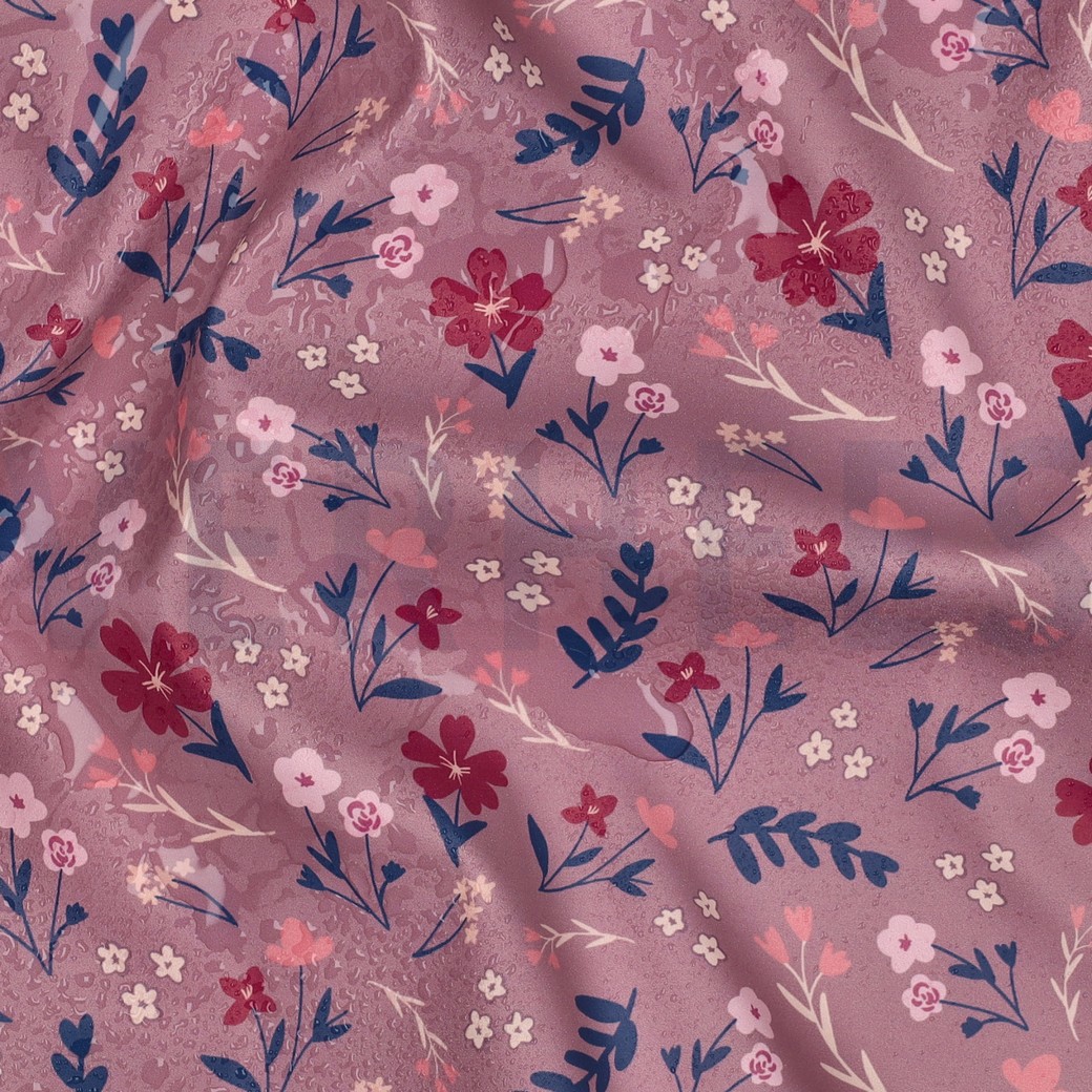 REGENMANTEL BLUMEN MAUVE #7