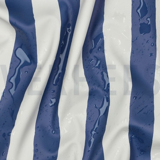 REGENMANTEL STREIFEN BLAU #7