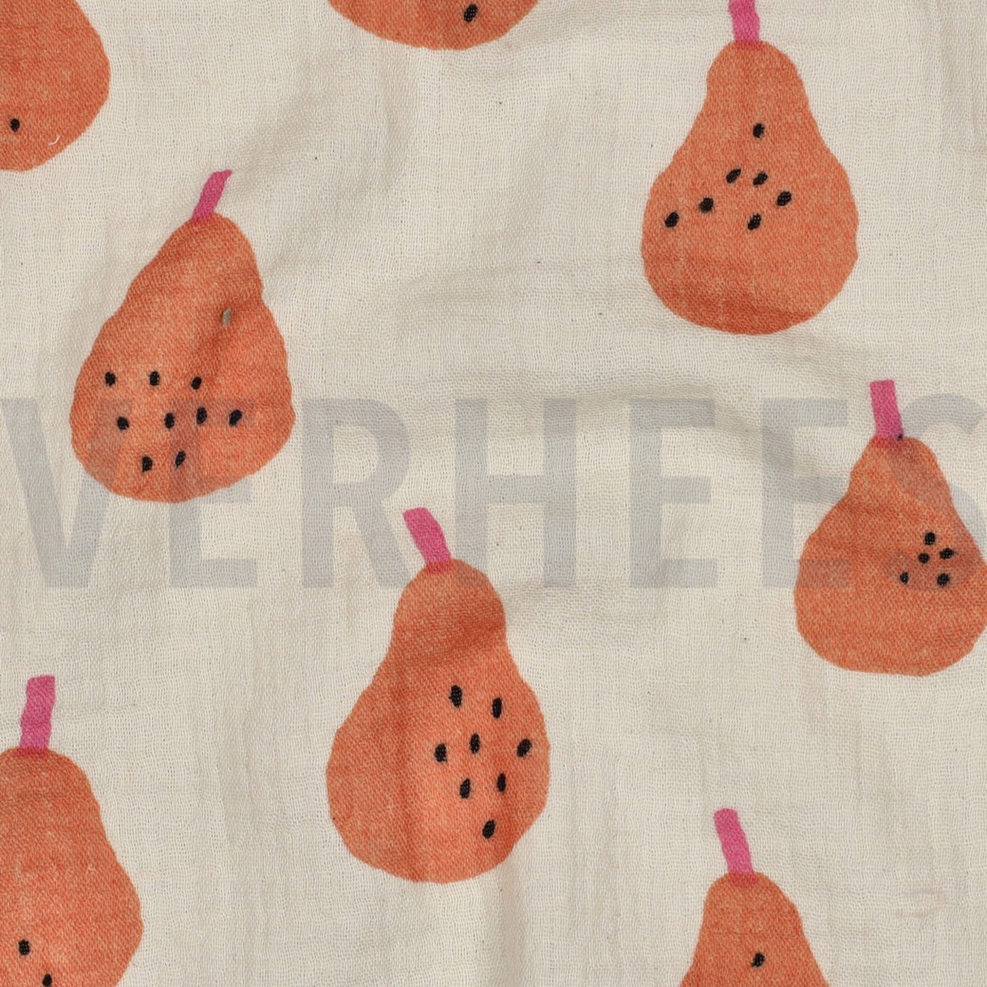 DOUBLE GAUZE GOTS PEREN JENNIFER BOURON NATUREL/PERZIK (high resolution) #2