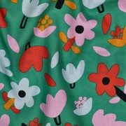 KATOENEN POPLIN GOTS BLOEMEN JENNIFER BOURON GROEN (thumbnail) #2