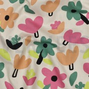 KATOENEN POPLIN GOTS BLOEMEN JENNIFER BOURON NATUREL/GROEN (thumbnail) #2