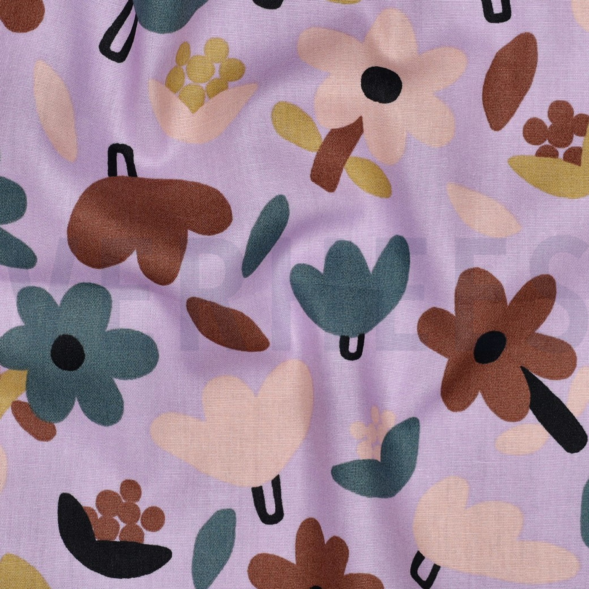 BAUMWOLLE POPELINE GOTS BLUMEN JENNIFER BOURON LAVENDEL (high resolution) #2