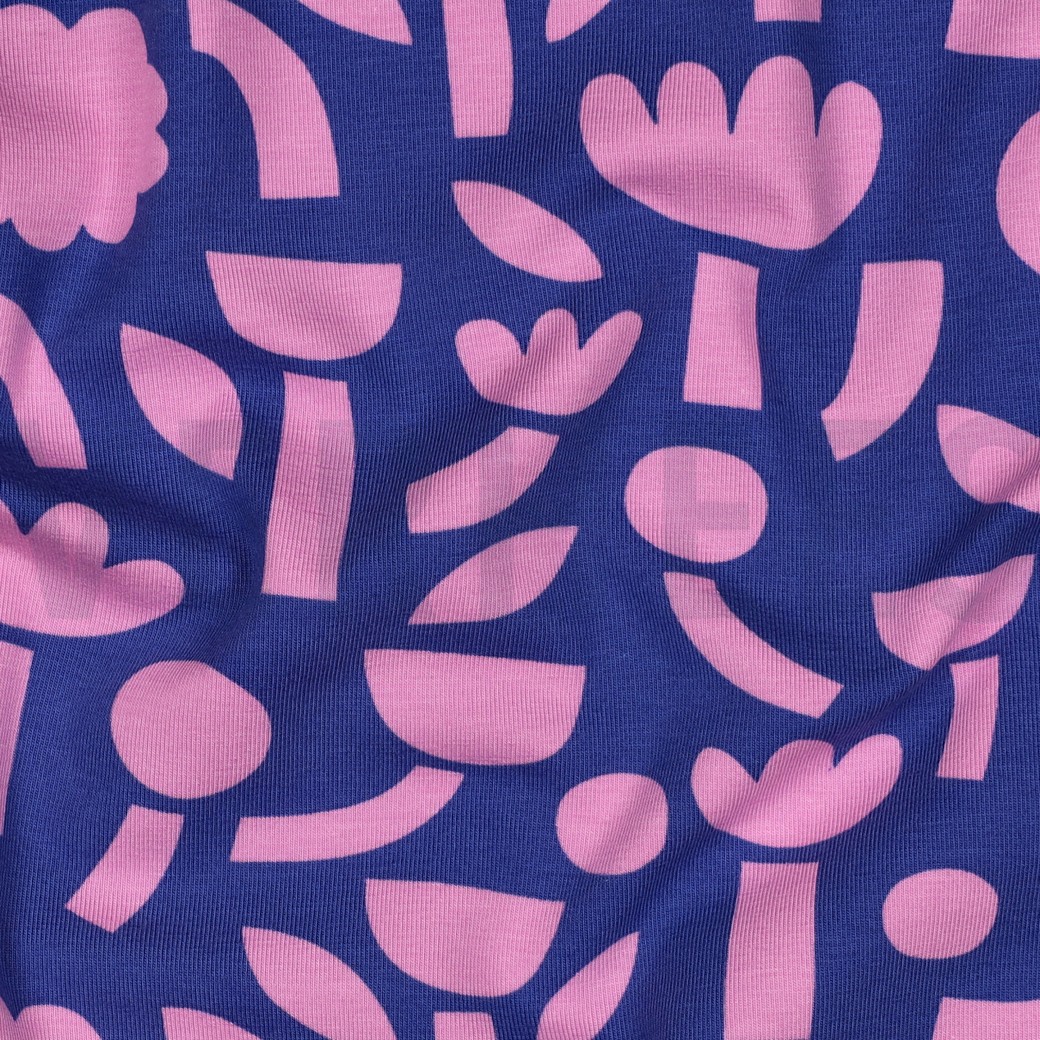 JERSEY GOTS BLUMEN JENNIFER BOURON BLAU #7