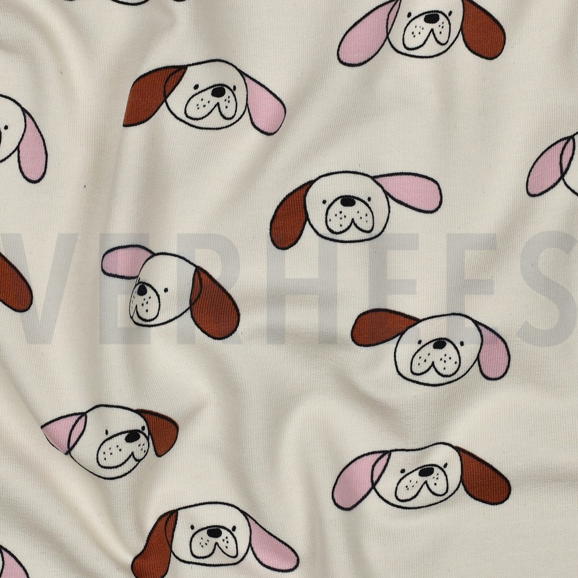 FRENCH TERRY GOTS HUNDE JENNIFER BOURON NATUR/ROSA (high resolution) #2