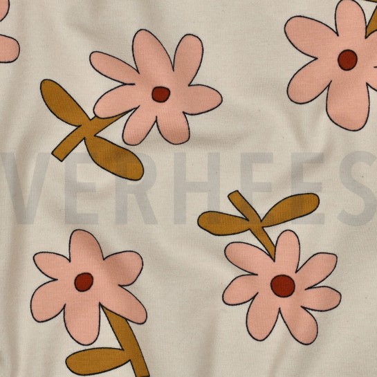 JERSEY GOTS BLUMEN JENNIFER BOURON NATUR #7