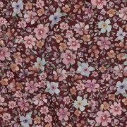 FEIN GEWEBTE BAUMWOLLPOPELINE DIGITAL BLUMEN BORDEAUXROT (thumbnail) #2