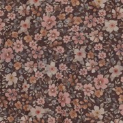FEIN GEWEBTE BAUMWOLLPOPELINE DIGITAL BLUMEN BRAUN (thumbnail) #2