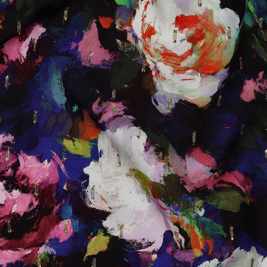 VISKOSE LUREX DIGITAL BLUMEN MEHRFARBIG #7