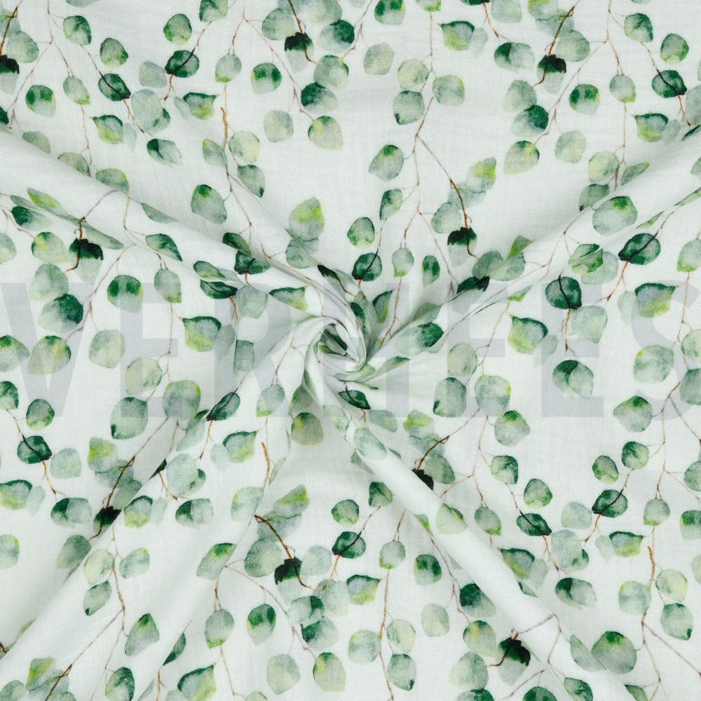 DOUBLE GAUZE GOTS DIGITAAL EUCALYPTUS WIT #7