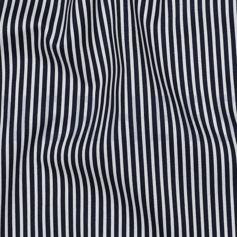 KATOENEN POPLIN STREPEN MARINEBLAUW #7