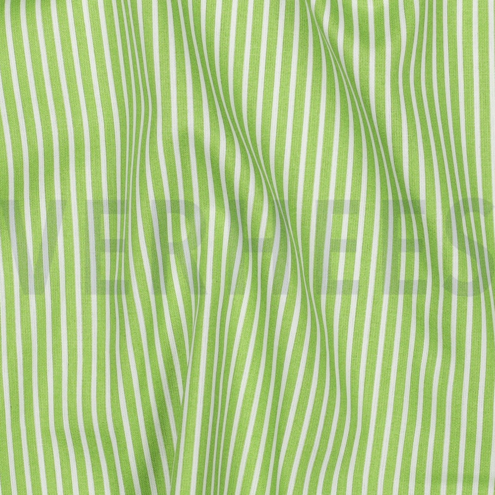 POPELINE DE COTON RAYURE CITRON VERT #7