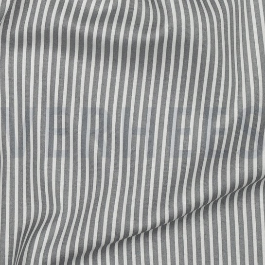 POPELINE DE COTON RAYURE GRIS #7