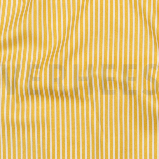 BAUMWOLLE POPELINE STREIFEN GELB #7