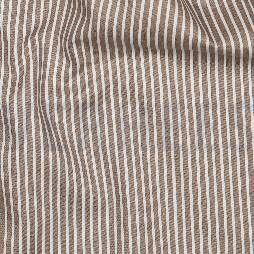 KATOENEN POPLIN STREPEN TAUPE #7