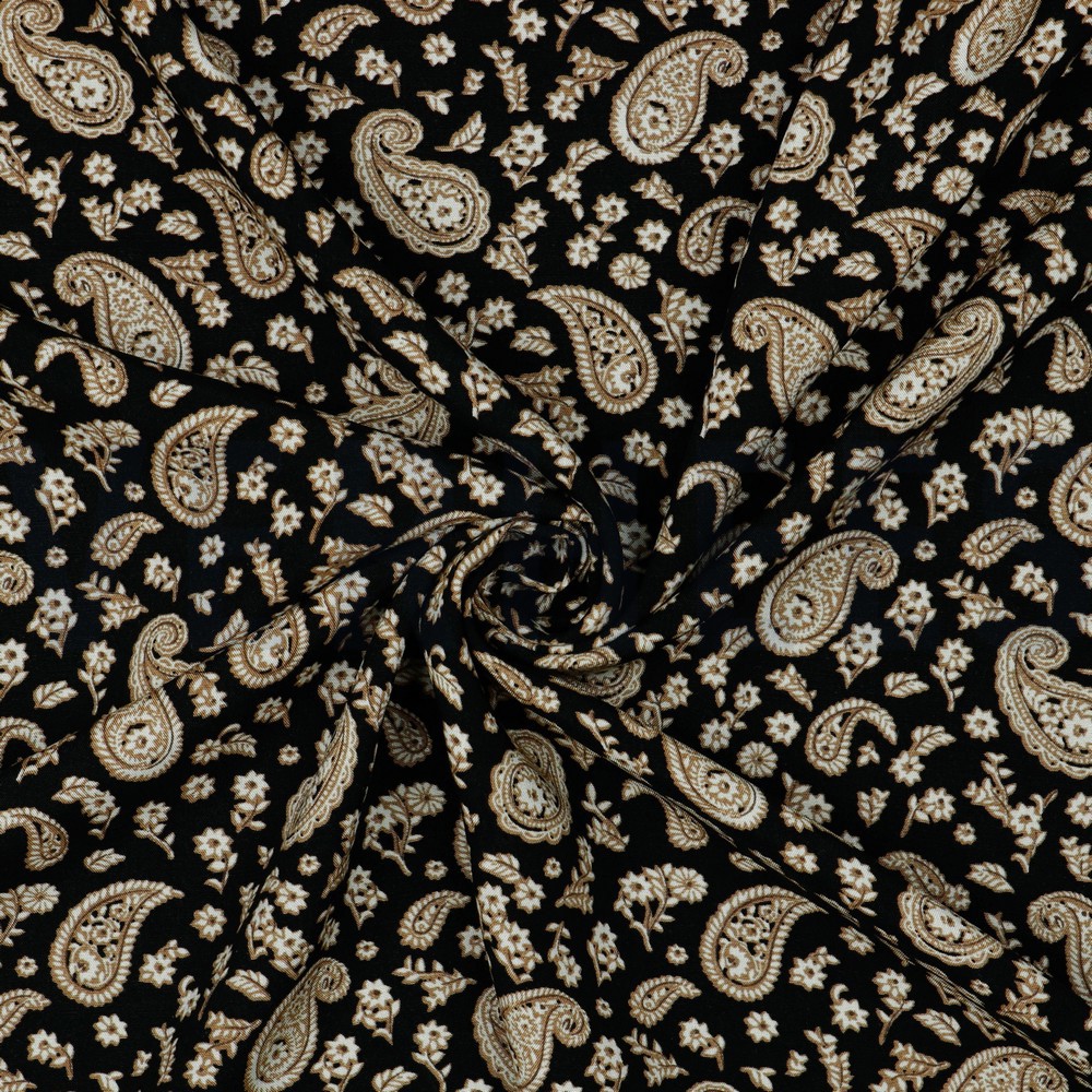 VISCOSE RADIANCE PAISLEY BLACK #7